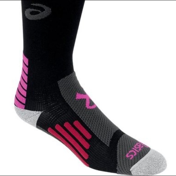🆕 ASICS Unisex Pink Ribbon Rally Crew 2 Pairs - Picture 2 of 5